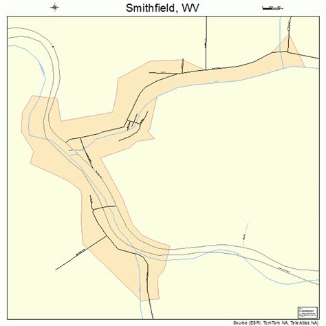 Smithfield West Virginia Street Map 5474788