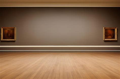 Premium AI Image | Empty Gallery Wall in Museum Interior Blank Wood ...