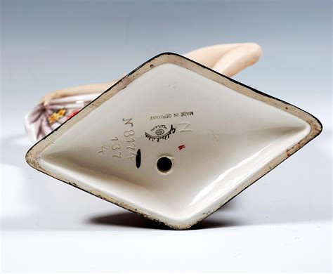 Goldscheider Vienna Nude Art Déco Dancer Posing With Large Shawl, circa