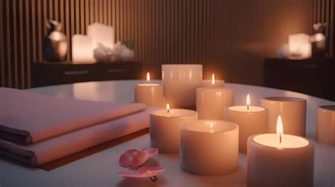 Premium AI Image | Candles on a table in a spa room