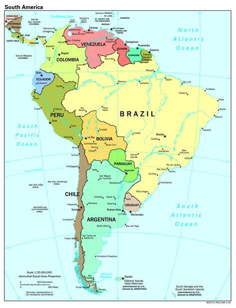 Printable South America Political Map - Free Printable Templates