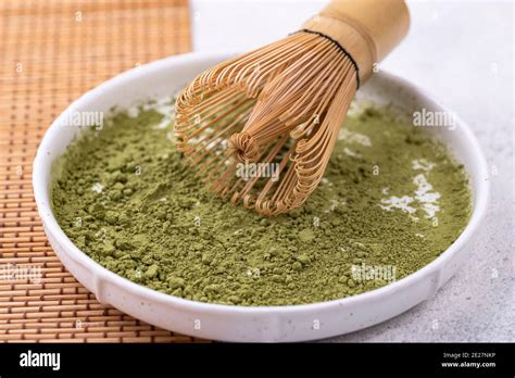 japanese matcha green tea powder stock photo alamy