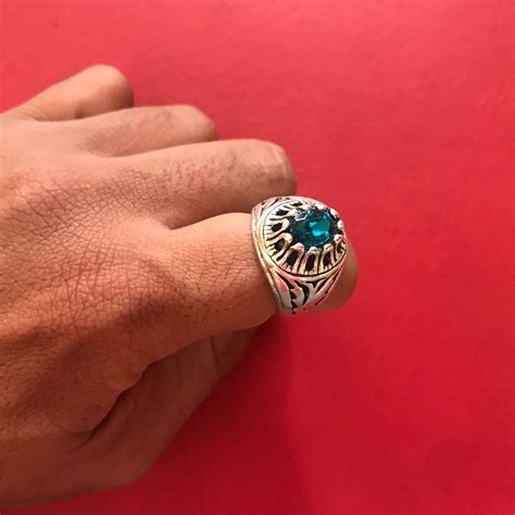 34ANCIENT ROMAN SILVER RING RARE LEGIONARY EMPEROR ARTIFACT WITH BLEU