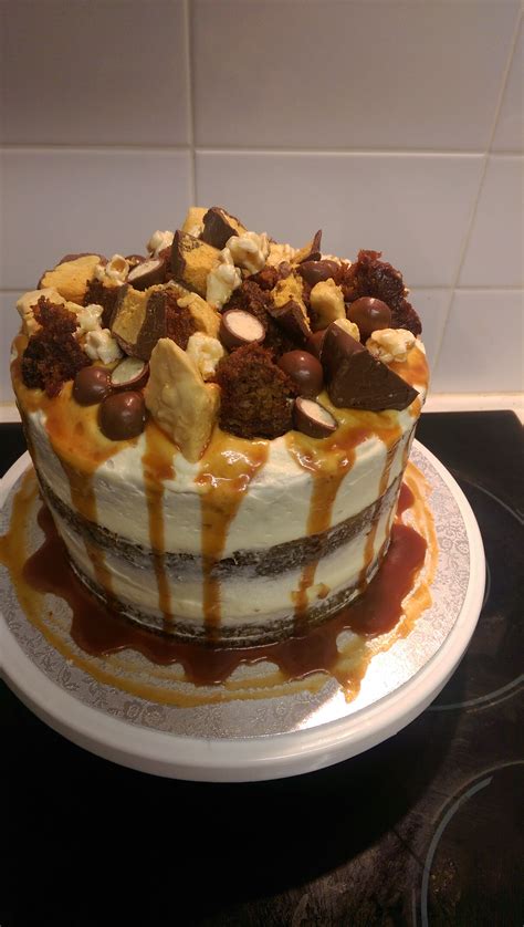 It's my SO's birthday so I made him a naked carrot cake with sea salt