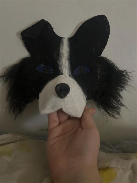 handmade traditional therian border collie mask etsy