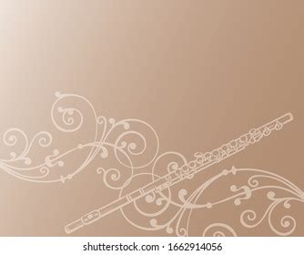 Music Themed Background Flute Vector Illustration Stock Vector (Royalty
