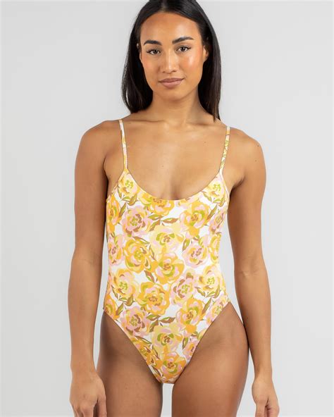 Shop Rhythm Mimosa Floral Minimal One Piece Swimsuit In Ivory - Fast