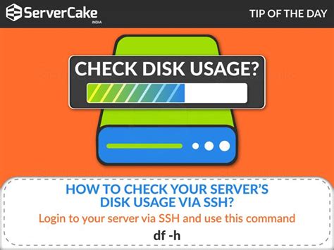 check  servers disk usage  ssh servercake india