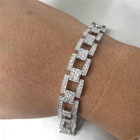Square Shaped Diamond Tennis Bracelet BR035 – Brilliant Jewelry