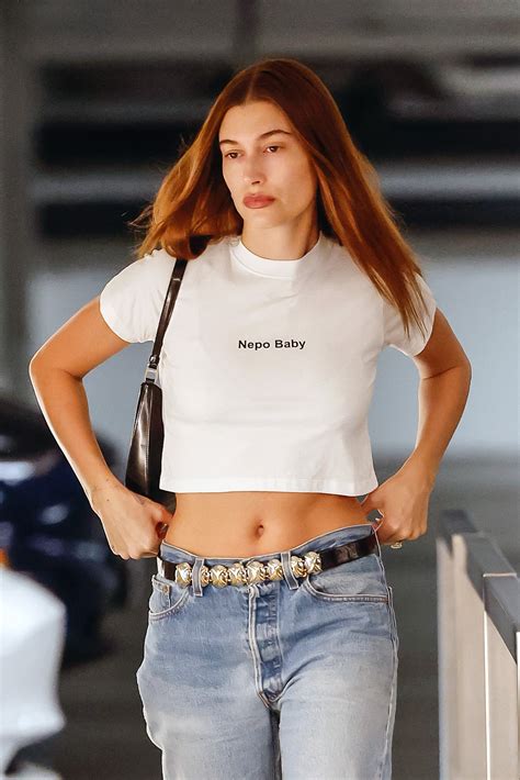 Hailey Bieber Sports a Shirt Reading "Nepo Baby" | Vogue