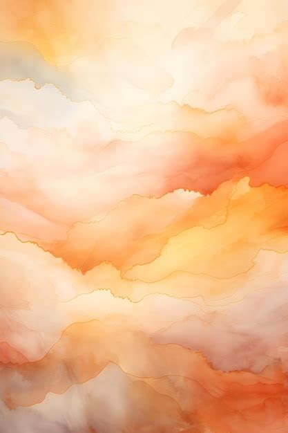 Premium Photo | A painting of orange and yellow clouds in the sky ...