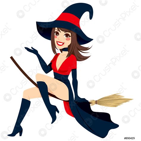 Sexy Brunette Witch - stock vector 890429 | Crushpixel