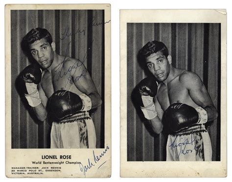 Signed Postcards by Lionel Rose and Jack Rennie - Sporting - Boxing ...