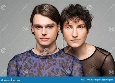 Portrait of Young and Stylish Pansexual Stock Image - Image of clothes ...