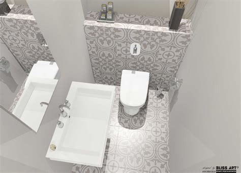 amenajare baie de serviciu cu gresie decorativa patchwork