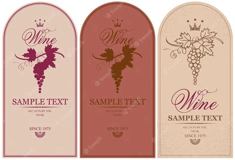 premium vector set  labels  wine