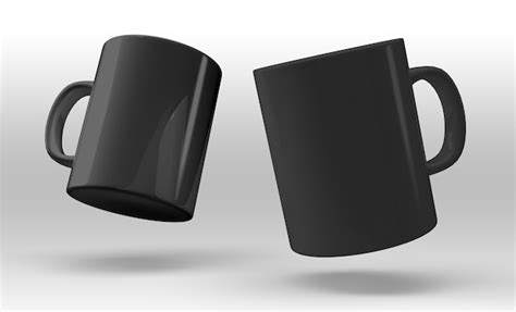 Mockup Caneca Preta - Vetores e Arquivos PSD Grátis para Download