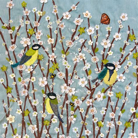 Great Tits - Limited Edition Textile Art Print • Art Gallery SW