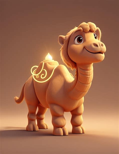 Premium AI Image | 3D camel character in anime style with lighting effect