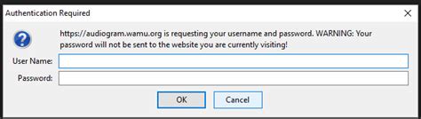 authentication required popup wordpress development stack