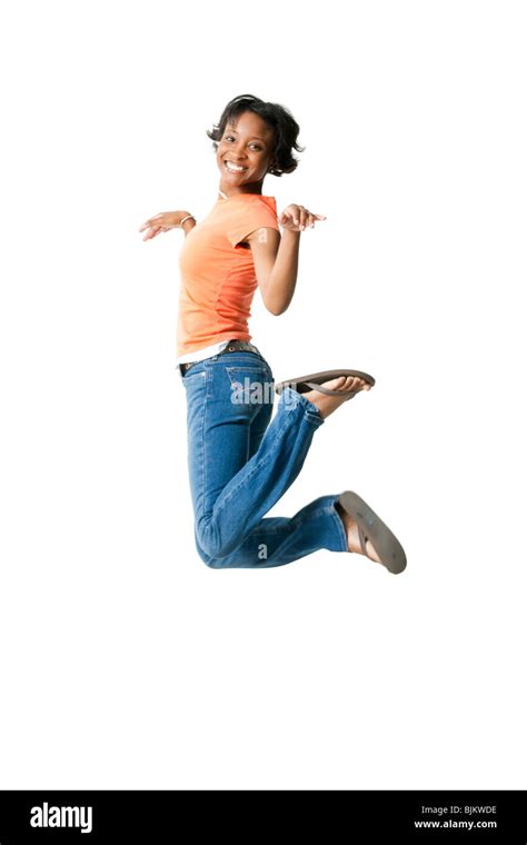 female leaping cut  stock images pictures alamy