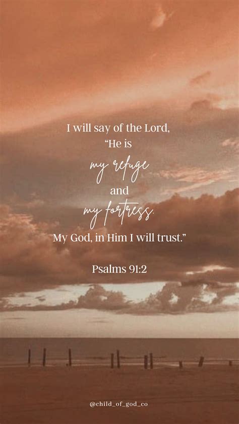 Beautiful Aesthetic Wallpaper with Psalms 91:2 Scripture