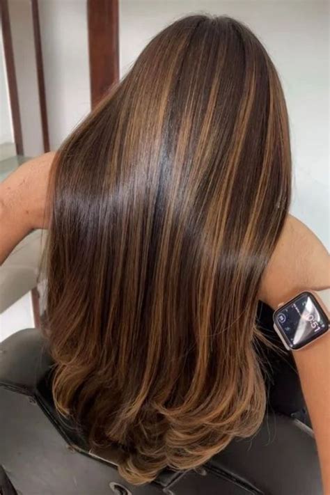 stunning   brown hair  caramel highlights  girl