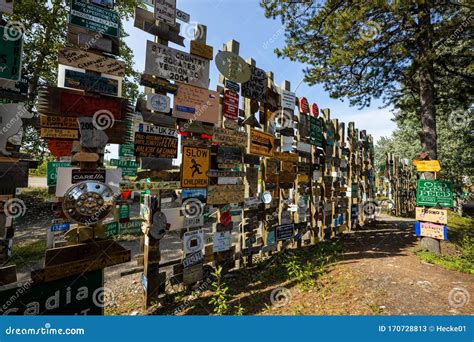 The Sign Post Forest of Watson Lake Along the Alaska Highway in Canada ...