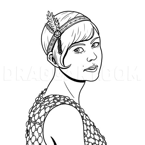 How To Draw Daisy Buchanan From The Great Gatsby, Drawing, Step by Step, by MichaelY - DragoArt