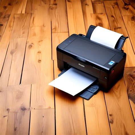 premium ai image printer  wooden background