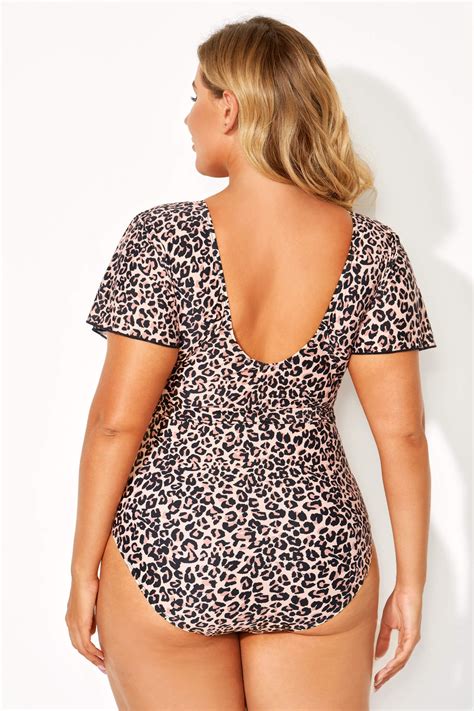 Leopard Printed One Piece Swimsuit with Sleeves - Meet.Curve - Meet.Curve
