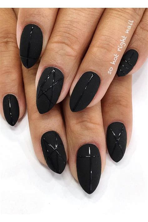 Black on Black Halloween Nail Art Ideas | Black halloween nails, Witchy ...