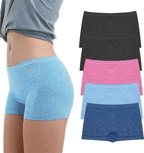 Seamless Boyshort Underwear Women Light Silk Panties Soft Stretch Boxer