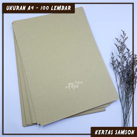 jual  lembar kertas samson coklat paper craft vintage hvs coklat