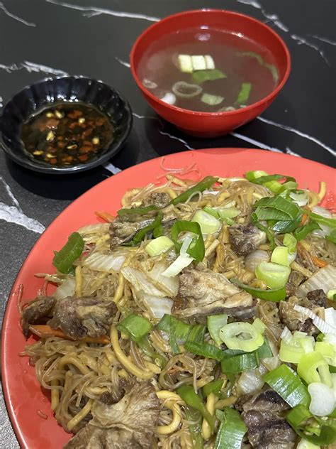 pancit miki bihon  chicharong bulaklak  pork rfilipinofood