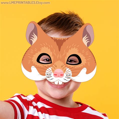 Hamster Mask Printable Halloween Costume Animal Cavy Mask Guinea Pig