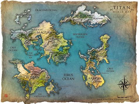 TITAN world map by Tsabo6 | Fantasy world map, Fantasy map, World map ...