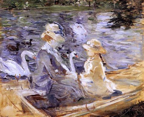 On the Lake in the Bois de Boulogne by Berthe Morisot - Hand Painted ...
