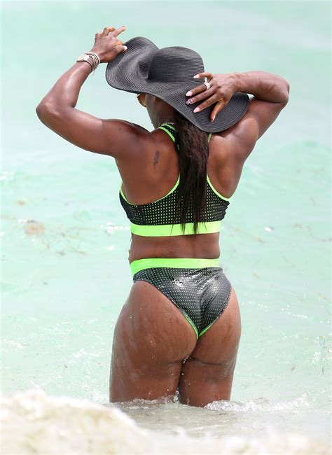 Serena-Williams Beach Miami | Green swimsuit, Serena williams, Serena