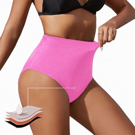 Fulorrnie Swimwear Bottoms for Women Leakproof High Waist Moisture