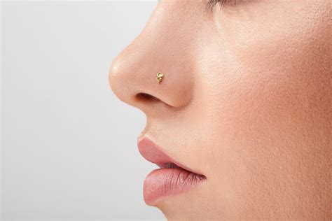 small nose stud gold small  gold nose stud dainty nose etsy