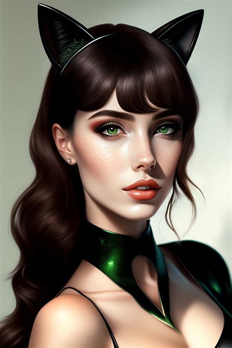 Lexica - Cat ears, Hungarian, E-girl, Aesthetic, Bangs, Brown hair