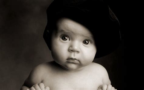 Lovely Baby Black And White Photography Wallpaper Background | Wallsev ...