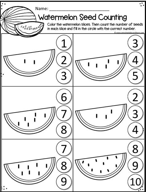 🍦 FREE Printable Summer Math Worksheets for Preschool
