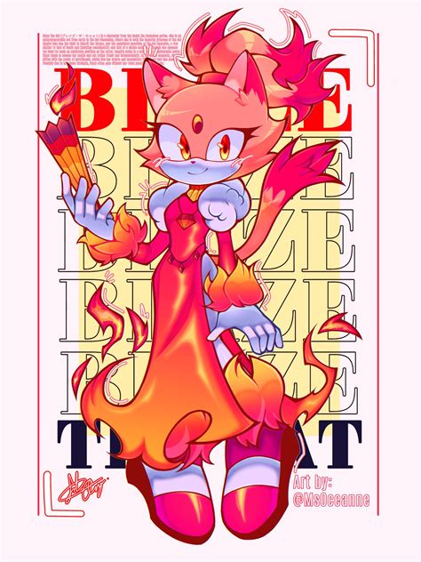 blaze the cat and burning blaze (sonic and 1 more) drawn by msoceanne