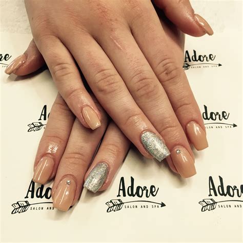 Nude & silver nails | Silver nails, Nails, Spa salon