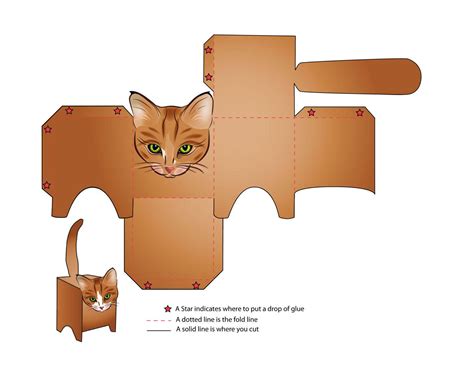 cat box toy diy paper crafts