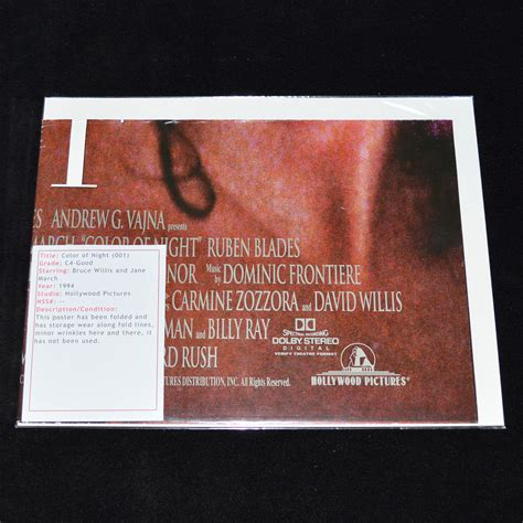 Bruce Willis "Color of Night" 1994 Double Sided 1SH One Sheet Theater