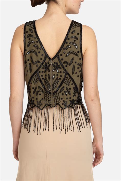 asos top din tul cu margele  franjuri din margele  love couture