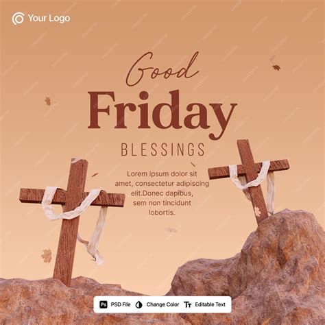 Premium PSD | 3d rendering good friday social media post